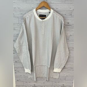 Good Counsel Men's Wanzer Striped Henley Long Sleeve Shirt Black/White 2XL